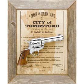 Tombstone Barnwood Framed Set