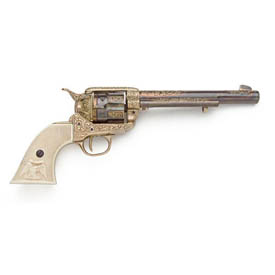 Old West Cavalry Revolver - Gold Engraving