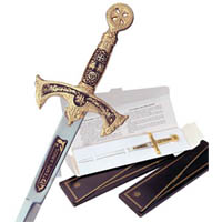 Damascene Templar Knight Sword Letter Opener