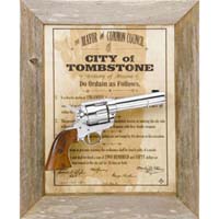 Tombstone Barnwood Framed Set